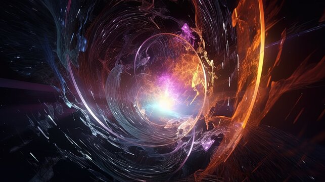 A cosmic portal, with swirling galaxies and stars generative ai