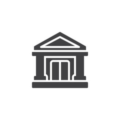 Bank building vector icon
