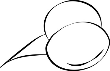 Olive fruit line art hand drawn element