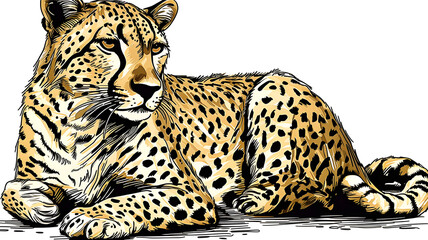 African cheetah, the illustration is created with the help of AI