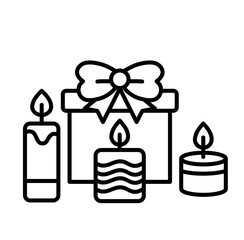 Cute candle therapy outline icon