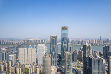 Fototapeta na wymiar Building scenery of Hunan financial center in China