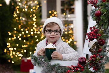 Boy at a Christmas photo shoot