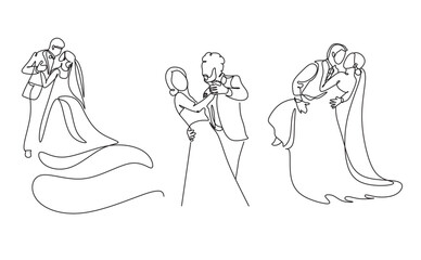 Bride and groom isolated on background