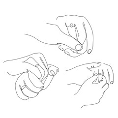 Wedding cople dance vector line art. Beautiful bride and groom line drawing. Elegant wedding agency logo. Minimalist modern illustration