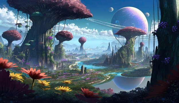 A planet with a unique and exotic atmosphere generative ai