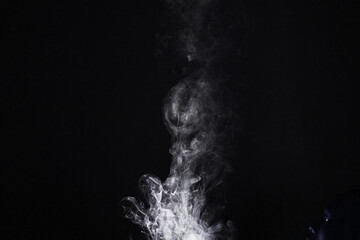 Water vapor, steam and smoke isolated on png or transparent background, fog or mist with graphic space. White, smokey and incense burning with foggy air and abstract, smokey puff and misty with gas