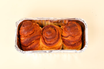 centered isolated tasty cinnamon rolls