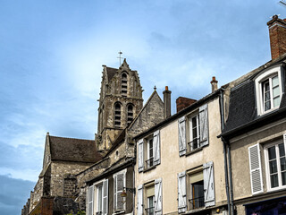 Street view of downtown Etampes, France