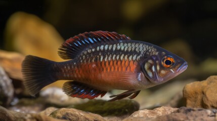 Beautiful aquarium fish. AI generative.