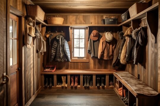 Cozy rustic cabin wooden. Generate Ai