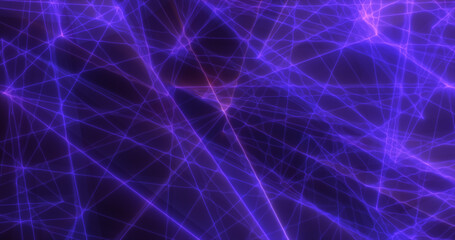 Fototapeta premium Abstract purple energy lines triangles magical bright glowing futuristic hi-tech background