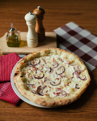 Pizza Carbonara with becon 