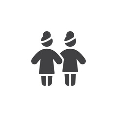 Two woman together vector icon