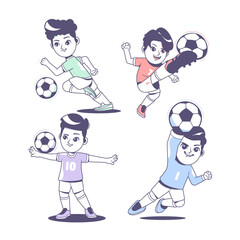 Naklejka premium cute football player cartoon illustration design
