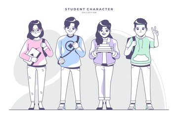 student character collection illustration design