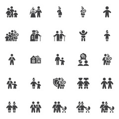 Family relationship vector icons set