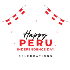 Peru waving flag banner design template. Design for national day celebrations 