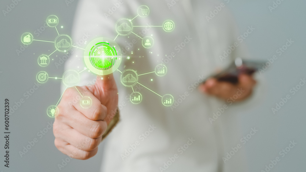 Poster New technology big data and business process strategy, automate operation, customer service management, cloud computing, smart industry. Digital transformation change management, internet of things.