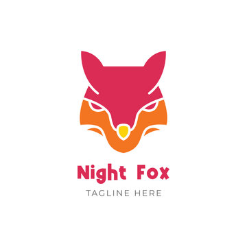 modern logo fox night simple