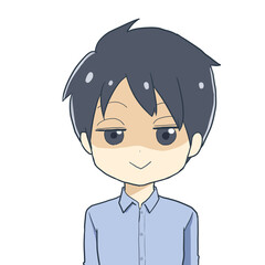 不敵な顔の男性