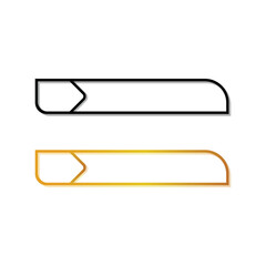 Illustration vector graphic of black and white and gold nameplate or title. simple outline design stile with shadow. suitable for reports, papers, platforms, etc. vector template design