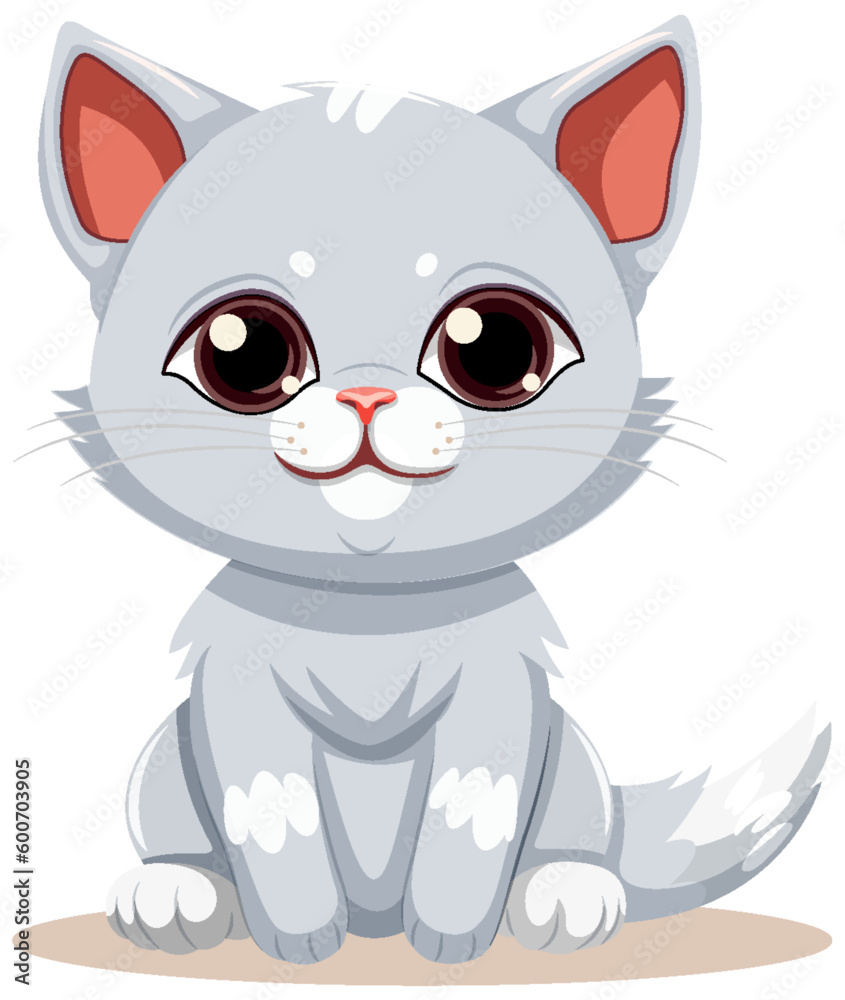 Wall mural Sweet eyed Kitten Cartoon Character