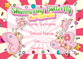 Certificate for kids template with customizable design with playful fonts