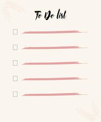 Daily planner, note paper, to do list, stickers templates decorated by cute beauty cosmetic illustrations and trendy lettering. Trendy scheduler or organizer.