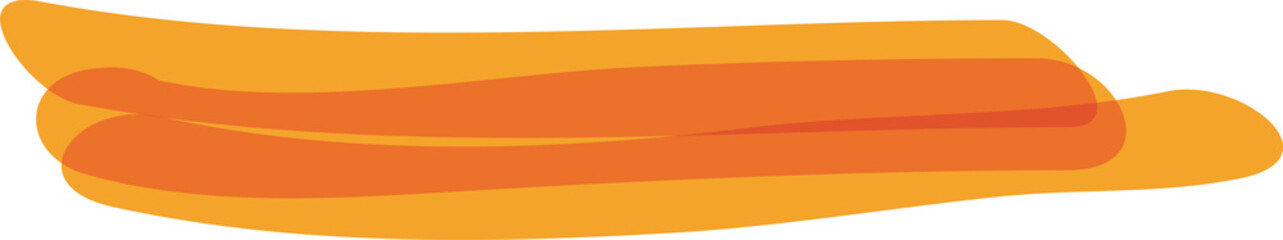 Hand drawn orange highlight marker stripes on transparent background. PNG.