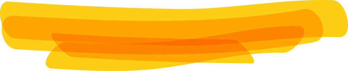 Hand drawn yellow highlight marker stripes on transparent background. PNG.