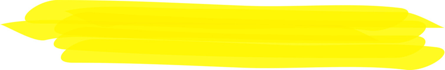 Hand drawn yellow highlight marker stripes on transparent background. PNG.