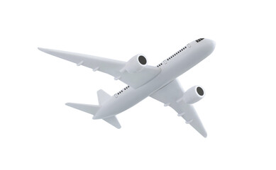 Model plane,airplane in white color.minimal mock up for design artwork.die cut.isolated on transparent background.png