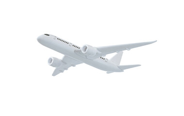 Model plane,airplane in white color.minimal mock up for design artwork.die cut.isolated on transparent background.png