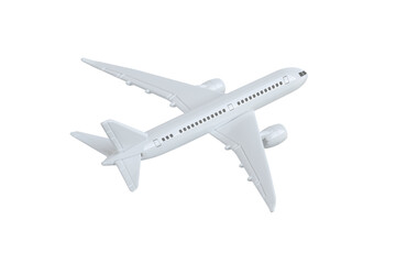 Model plane,airplane in white color.minimal mock up for design artwork.die cut.isolated on transparent background.png