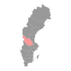 Dalarna county map, province of Sweden. Vector illustration.