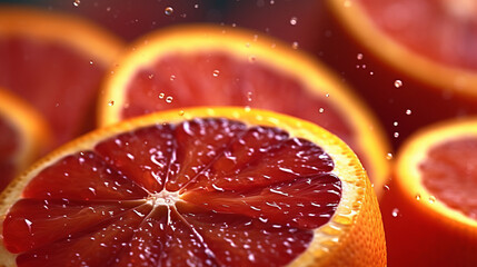 Red citrus Illustration AI Generative - obrazy, fototapety, plakaty