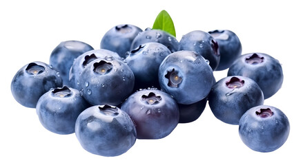 blueberries isolated on transparent background, Generative AI 