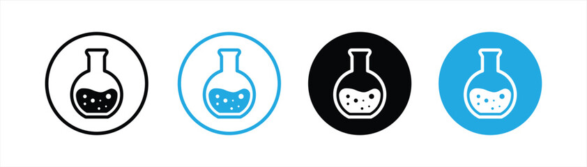 chemical lab flask icon set. science icon symbol sign collections, vector illustration