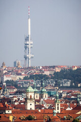 Old Town with Zizkov Television Tower in the background, Prague, Czech Republic