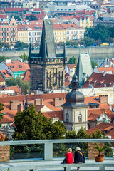 Naklejka premium View of Old Town Prague with baroque houses.