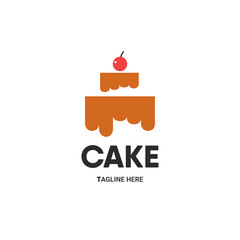 CAKE LOGO IN FLAT DESIGN FOR CAKE SHOP OR COMPANY