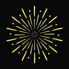 starburst sparks Retro icon for vintage logos signs vector illustration
