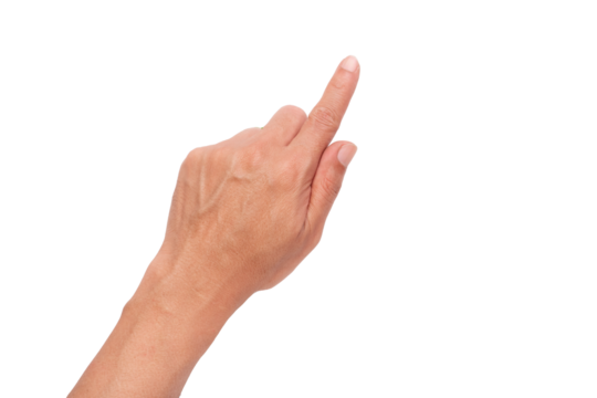 Businessman hand. point finger at the target - business targeting, aiming, focus concept. white background, isolate. - Powered by Adobe