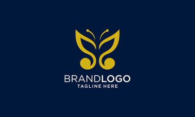 Butterfly logo. Luxury line logotype design. Universal premium butterfly symbol logotype.
