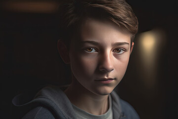 Fototapeta premium boy worried stressed