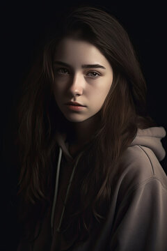 serious teenage girl sad and worried