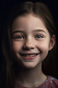 sweet smiling girl happy