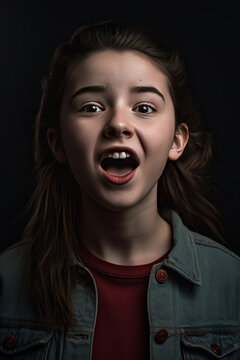 girl shouting and expressing herself