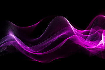 Purple wave on black background with black background and black background. Generative AI.